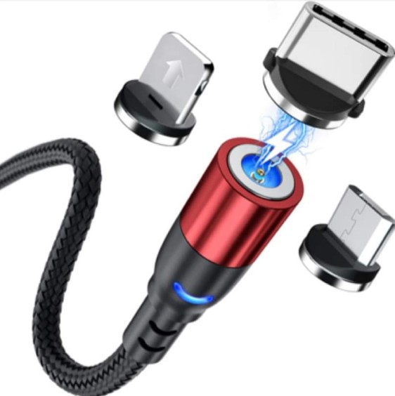 USB კაბელი მაგნიტური iPhone, Type C, Micro USB 1მ