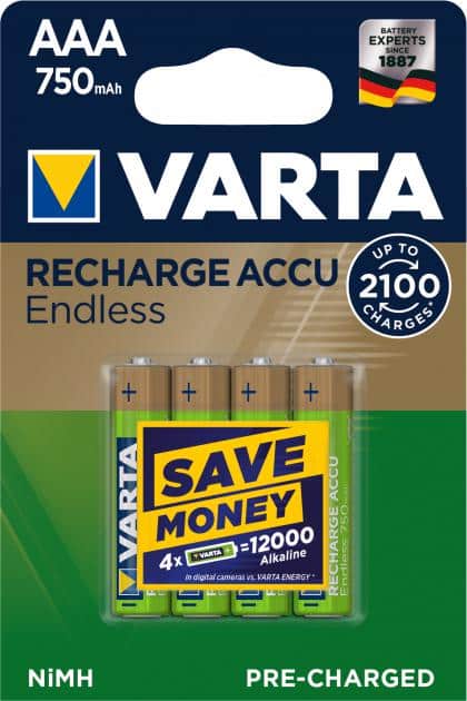 აკუმულატორი Varta Endless NiMH 750mAh AAA 4 ც